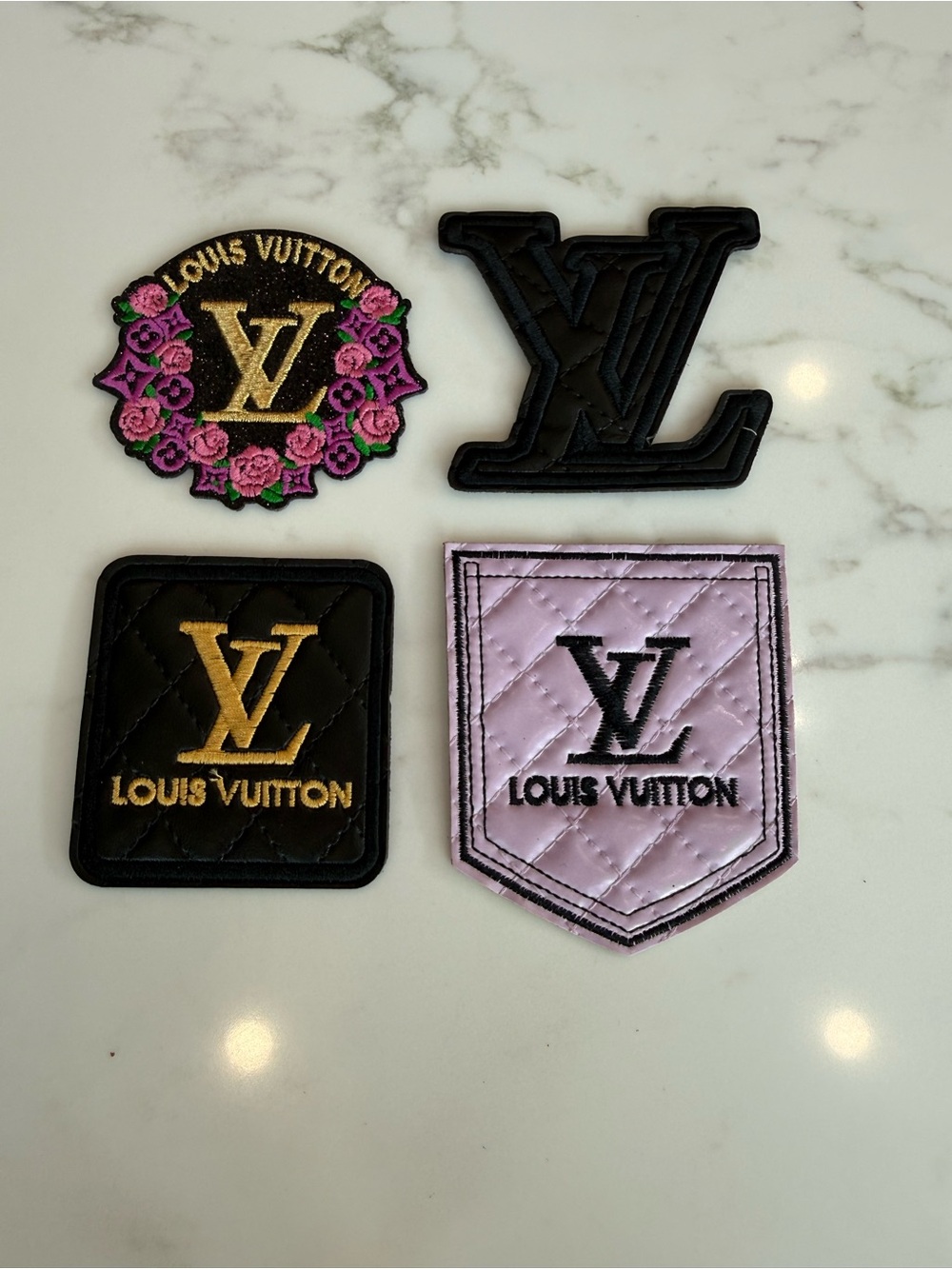 Hand Crafted Purple and Black Patch Set